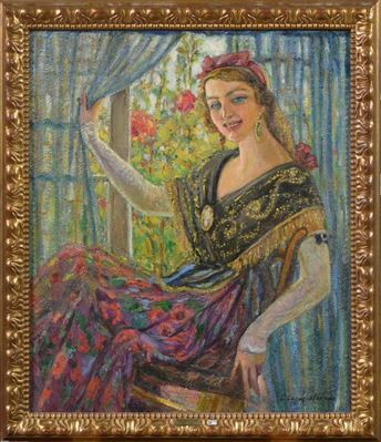 "La jeune espagnole devant la fenêtre"