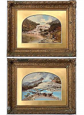 Pink and White Terraces - a pair