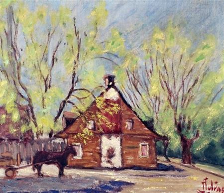 Canadian house by Joseph Jutras - Auction record, sale price, and art valuation. Compare with similar artists and explore comparable artworks.