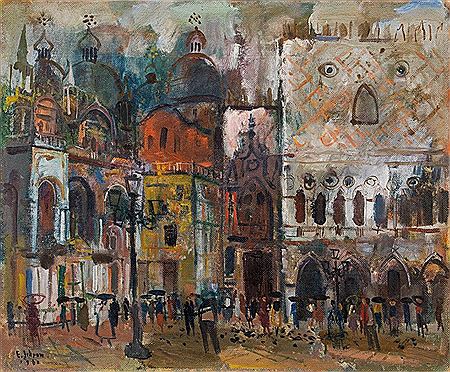 Markusplatz im Regen, 1960