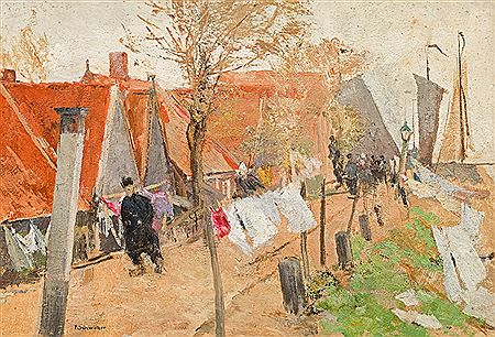 Dutch fishing village by Ferdinand Schmutzer - Auction record, sale price, and art valuation. Compare with similar artists and explore comparable artworks.