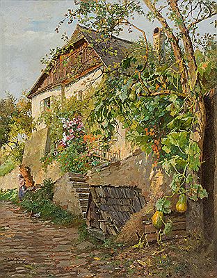 Farmhouse with front yard in bloom by Liesl Kinzel - Auction record, sale price, and art valuation. Compare with similar artists and explore comparable artworks.