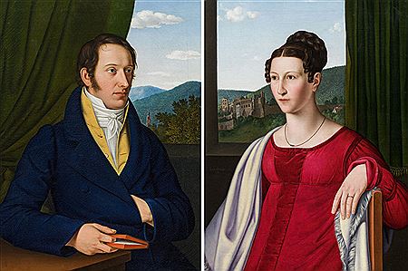 Portraits of Prof. Leopold Gmelin and his wife Louise, née Maurer, 1818 (2)