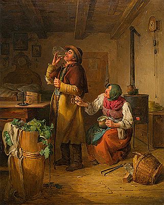 A peasant drinking - a carter's reward, 1840