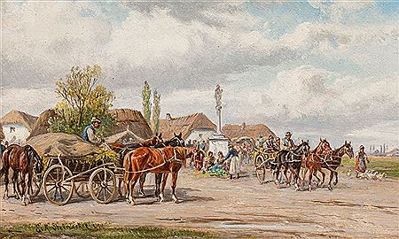 Hungarian market scene, 1899 by Alfred Steinacker - Auction record, sale price, and art valuation. Compare with similar artists and explore comparable artworks.