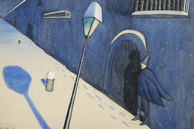 "Uomo in una notte di neve"