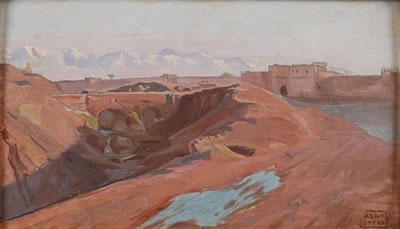Marrakech with Distant View of Atlas Mountains