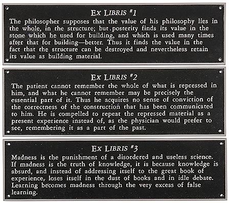 "Ex Libris Series; Nietzsche, Freud, Foucault, Wittgenstein, De Mann - 1989"