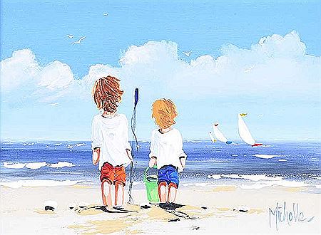TWO BOYS ON THE BEACH