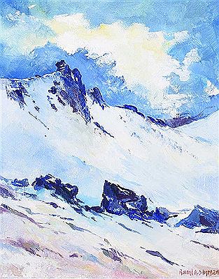 Slieve Bearnagh, Mourne Mountains by Roland AD Inman - Auction record, sale price, and art valuation. Compare with similar artists and explore comparable artworks.