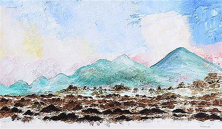 Distant Mountains Across the Bog
