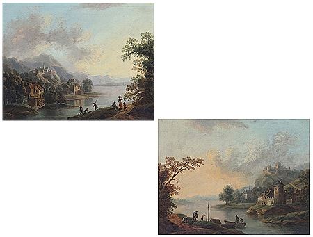 Flusslandschaften mit Burgen und Mühlen