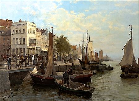 Hafenszene bei Antwerpen