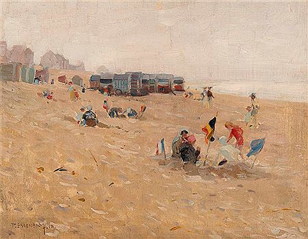 Beach scene by Paul Ehrenberg - Auction record, sale price, and art valuation. Compare with similar artists and explore comparable artworks.
