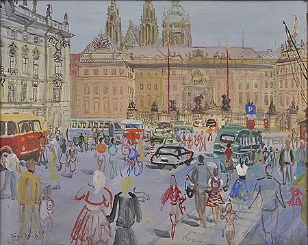 Ansicht des Hradschin in Prag. 1959