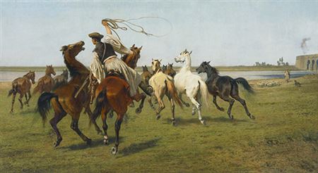 Herd on Lowland (Hortobágy, Nine-Hole Bridge)