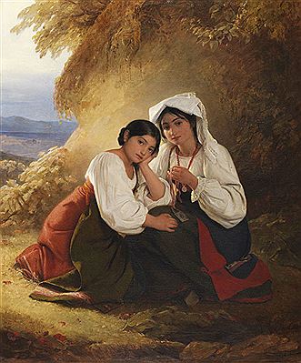 Zwei Mädchen in Albaner Tracht, 1838