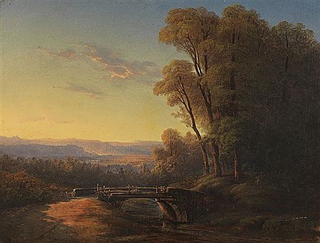Süddeutsche Landschaft im Abendlicht