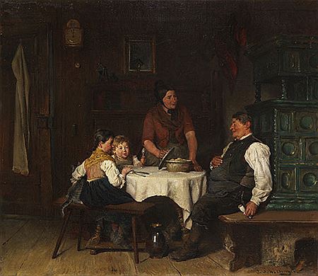 Beim Mittagsmahl, Wohl 1860.