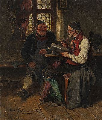 Unterhaltung in der Stube, 1887.