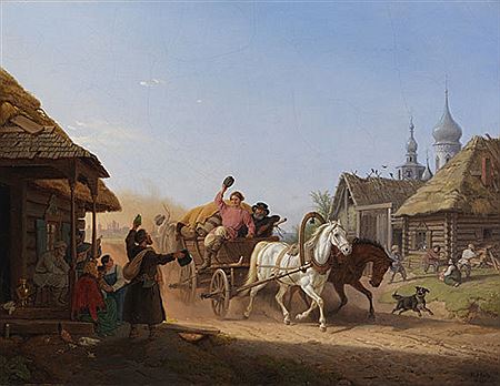 Russische Dorfschänke, 1848.