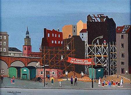 Sample artwork by Paul Schultz-Liebisch (1905 - 1996), known for city scene painting - View similar artists and auction records