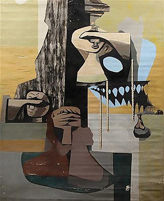 Cubist composition to the faces. by Matei Rosianu - Auction record, sale price, and art valuation. Compare with similar artists and explore comparable artworks.