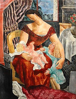 Mother and two children in an interior (front); two women in an interior to the book by Matei Rosianu - Auction record, sale price, and art valuation. Compare with similar artists and explore comparable artworks.