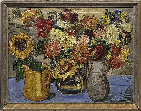 Großes Blumenstillleben by Albert Unseld - Auction record, sale price, and art valuation. Compare with similar artists and explore comparable artworks.