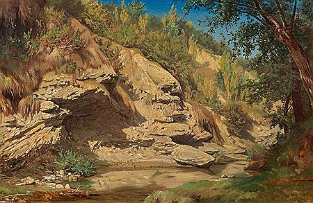 Sample artwork by Barthelemy Menn (1815 - 1893), known for landscape paintings, swiss art history - View similar artists and auction records