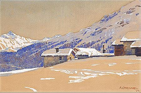 Winter landscape. 1914. by Anton Christoffel - Auction record, sale price, and art valuation. Compare with similar artists and explore comparable artworks.