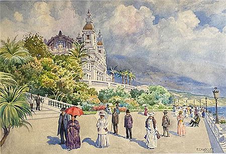 Monaco, the promenade in front of the Palais Garnier