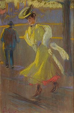 Elégante à la robe jaune