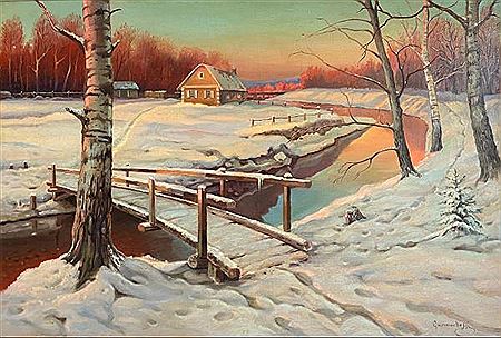 Village sous la neige