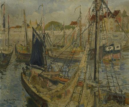 Sailboats in port