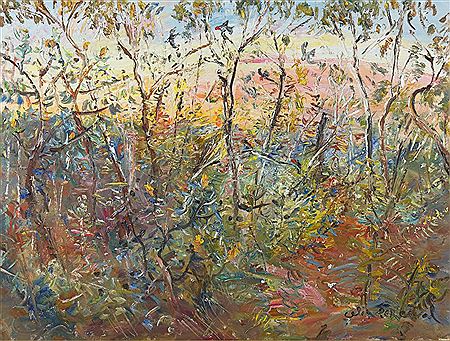 Flowering Banksias with Red Faced Galahs 2001