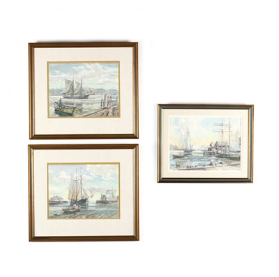 Harbor Scenes (3) by W Stuart Archibald - Auction record, sale price, and art valuation. Compare with similar artists and explore comparable artworks.
