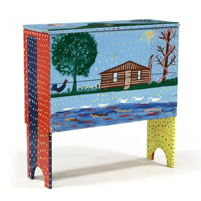 Paint Decorated Mule Chest