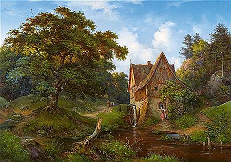 A Mill in Eichtal by Ernst Ferdinand Oehme - Auction record, sale price, and art valuation. Compare with similar artists and explore comparable artworks.