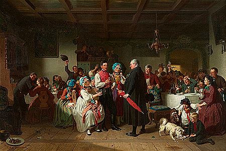 Sample artwork by Reinhard Sebastian Zimmermann (1815 - 1893), known for genre scenes of bavarian and swabian peasant life - View similar artists and auction records
