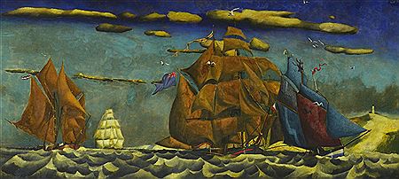 Französische, Englische, Amerikanische und Belgische Schiffe (vor dem Wind segelnd) / Zusammentreffen auf See 1932