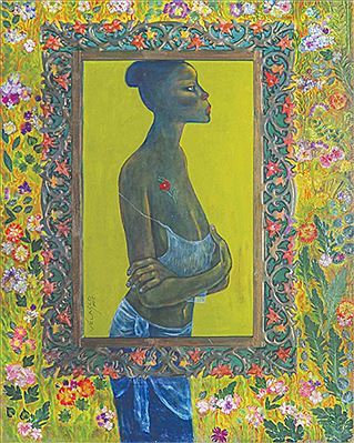 Sample artwork by Lydia Velasco (Born 1942), known for abstract female philippino figure painting, feminist themes, advertising art - View similar artists and auction records