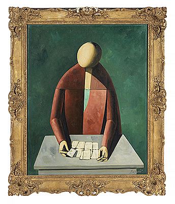 "Man Playing Cards"