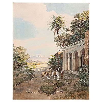 CHARROS EN PORTALES, SIGLO XIX by Paul Fischer - Auction record, sale price, and art valuation. Compare with similar artists and explore comparable artworks.