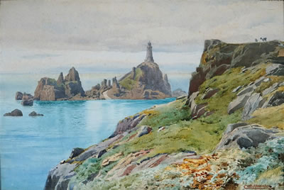 La Corbiere Lighthouse, Jersey by Charles F Robinson - Auction record, sale price, and art valuation. Compare with similar artists and explore comparable artworks.
