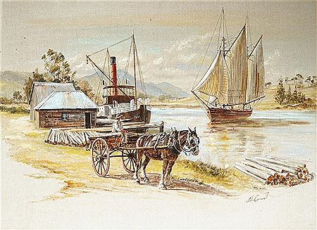 Clarrie the Cart Horse & the Ketch, Manning River, Nsw