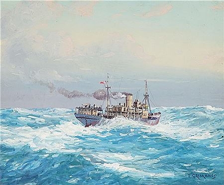Steamship At Sea