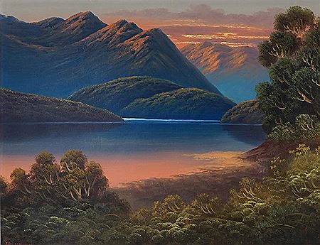 Sunset on Milford Sounds, South Island, New Zealand