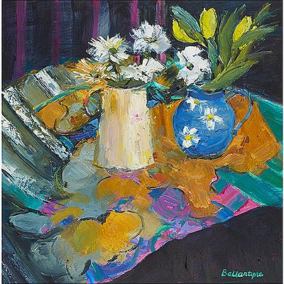 STILL-LIFE WITH BLUE JUG by Margaret Ballantyne - Auction record, sale price, and art valuation. Compare with similar artists and explore comparable artworks.