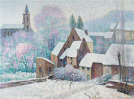 "Hiver le givre, Murol ou neige au soleil, Auvergne, 1929"
